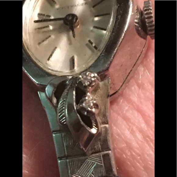 Vintage Wittnauer Watch 4 Diamonds & 10KT RGP Band - Picture 2 of 16